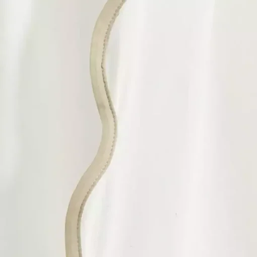 Kirklands Home Curtains & Drapes|White and Tan Scalloped Curtain Panel Set, 84 in.