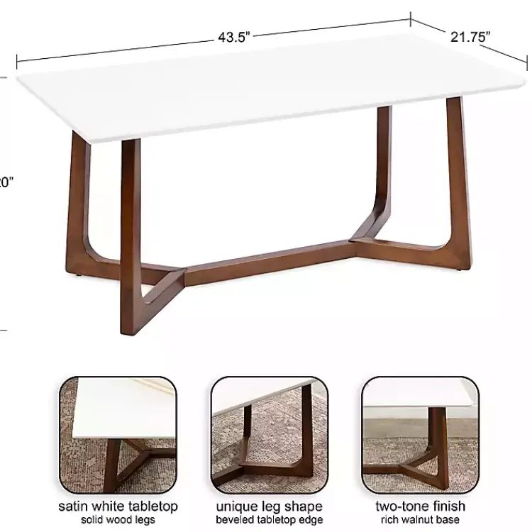 Kirklands Home Coffee Tables|and Walnut Olivia Coffee Table White