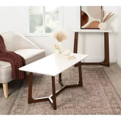 Kirklands Home Console Tables|and Walnut Olivia Console Table White