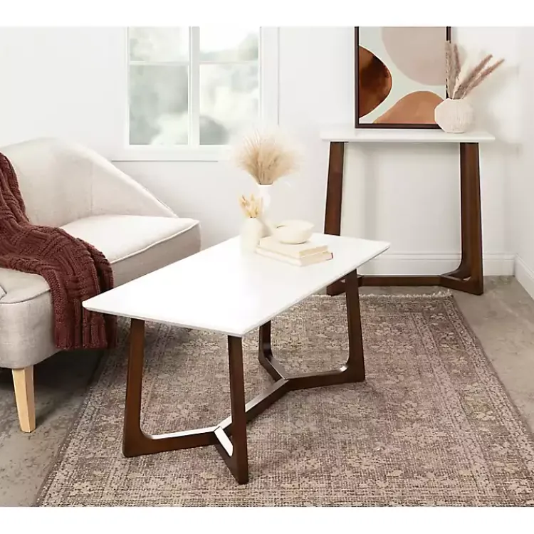 Kirklands Home Console Tables|and Walnut Olivia Console Table White
