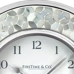 Kirklands Home Clocks|White Arabesque Mosaic Frame Wall Clock