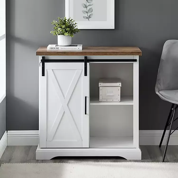Kirklands Home Cabinets & Sideboards|Barn Door Cabinet White