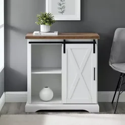 Kirklands Home Cabinets & Sideboards|Barn Door Cabinet White