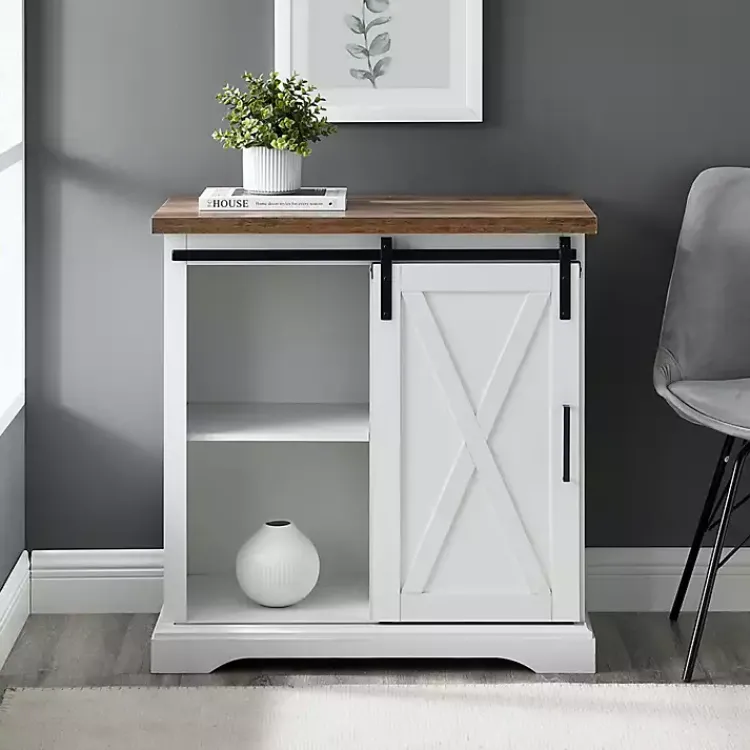 Kirklands Home Cabinets & Sideboards|Barn Door Cabinet White