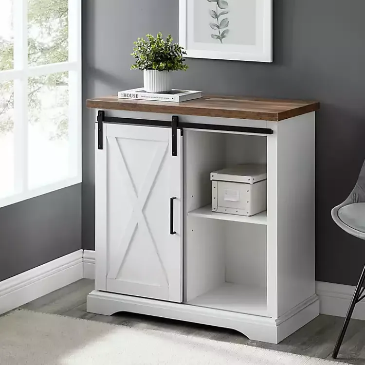 Kirklands Home Cabinets & Sideboards|Barn Door Cabinet White