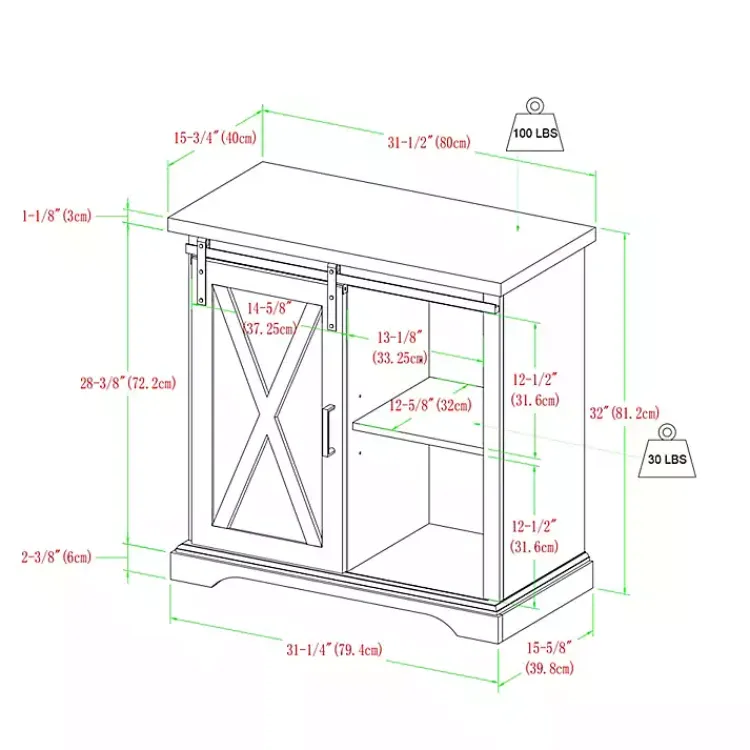Kirklands Home Cabinets & Sideboards|Barn Door Cabinet White