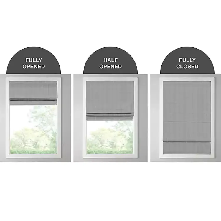 Kirklands Home Curtains & Drapes|Basketweave Cordless Roman Shade, 35 in. White