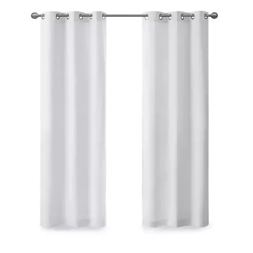 Kirklands Home Curtains & Drapes|Basketweave Curtain Panel Set, 84 in White