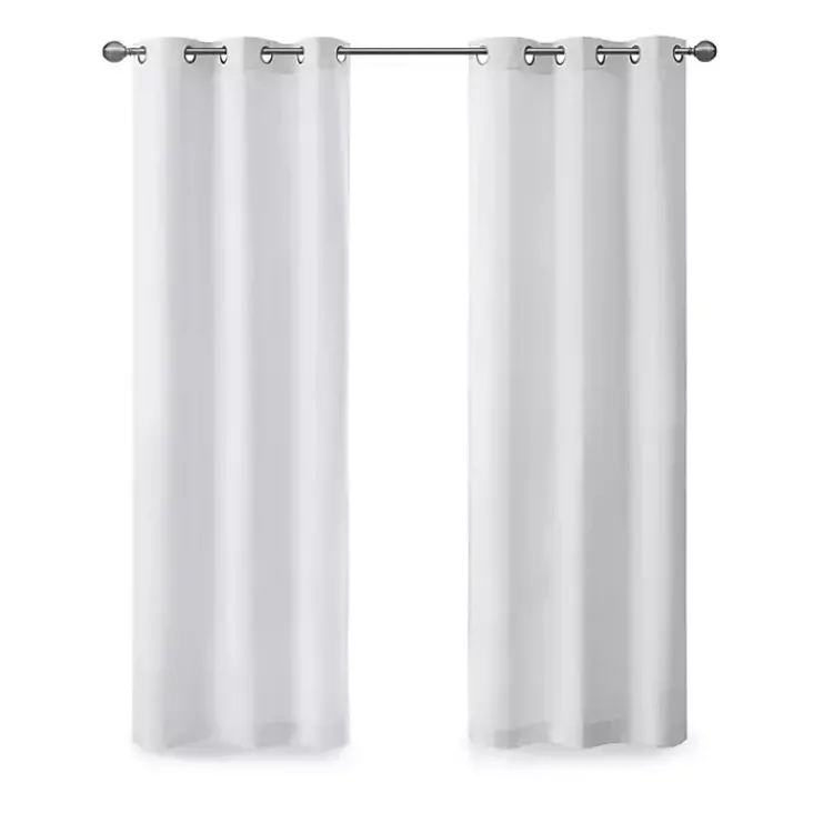 Kirklands Home Curtains & Drapes|Basketweave Curtain Panel Set, 84 in White