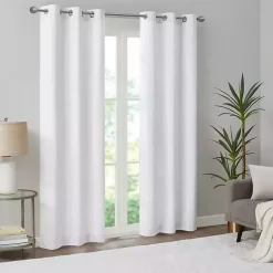 Kirklands Home Curtains & Drapes|Basketweave Curtain Panel Set, 84 in White