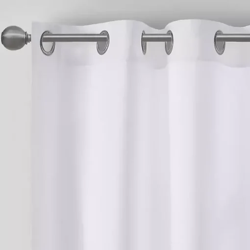 Kirklands Home Curtains & Drapes|Basketweave Curtain Panel Set, 84 in White