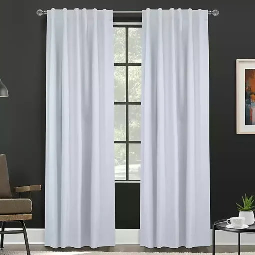 Kirklands Home Curtains & Drapes|Baxter Blackout Curtain Panel, 84 in. White