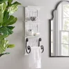 Kirklands Home Shelves|White Beadboard Shelves with Towel Bar Rack