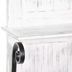 Kirklands Home Shelves|White Beadboard Shelves with Towel Bar Rack