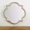 Kirklands Home Decorative Mirrors|White Beaded Quatrefoil Wall Mirror