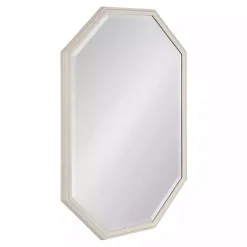 Kirklands Home Decorative Mirrors|White Beveled Octagon Wall Mirror