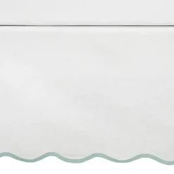Kirklands Home Bedding Essentials|White Blue Scalloped Coastal Queen Bed Skirt
