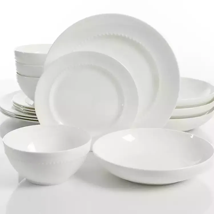Kirklands Home Dinnerware|Bone China 16-pc. Dinnerware Set White