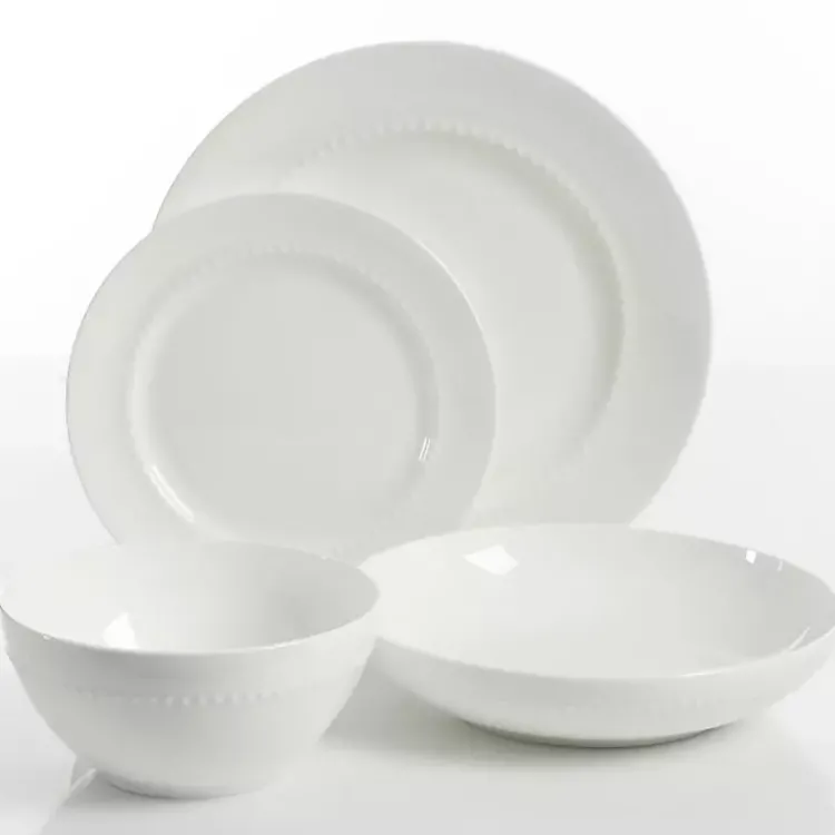 Kirklands Home Dinnerware|Bone China 16-pc. Dinnerware Set White