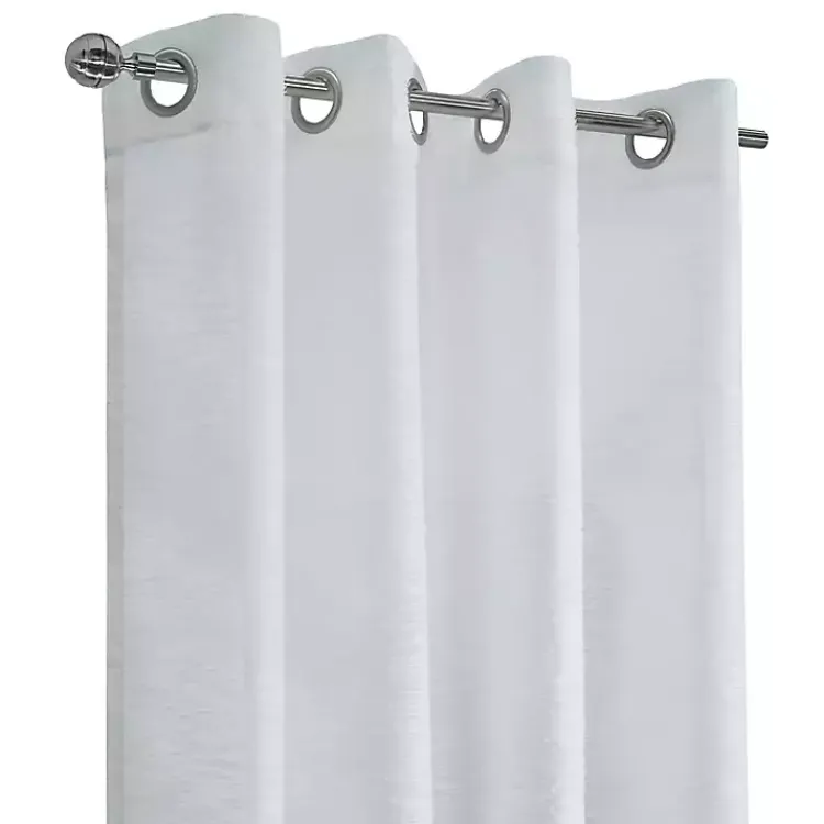 Kirklands Home Curtains & Drapes|Boucle Sheer Single Curtain Panel, 63 in. White
