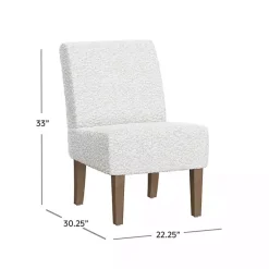 Kirklands Home Accent Chairs|Boucle Slipper Accent Chair White