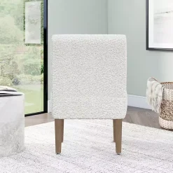 Kirklands Home Accent Chairs|Boucle Slipper Accent Chair White