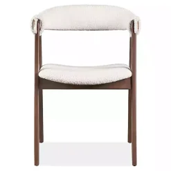 Kirklands Home Dining Chairs|Boucle Wood Penny Dining Chairs, Set of 2 White