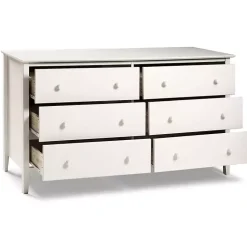 Kirklands Home Dressers & Chests|Brazilian Pine Wood 6-Drawer Dresser White