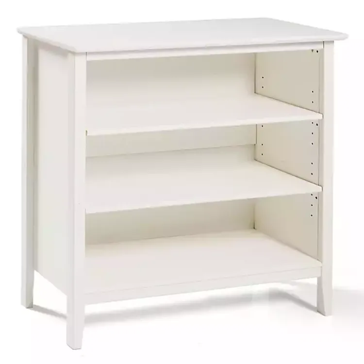 Kirklands Home Bookshelves|Brazilian Pine Wood Short Bookshelf White