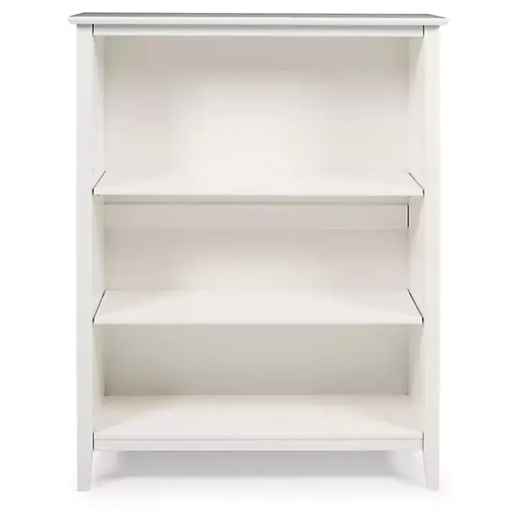 Kirklands Home Bookshelves|Brazilian Pine Wood 3-Tier Bookshelf White