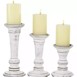 Online White Brushstroke 3-pc. Pillar Candle Holder Set Candle Holders