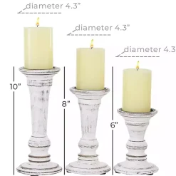 Online White Brushstroke 3-pc. Pillar Candle Holder Set Candle Holders