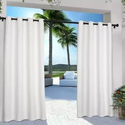 Kirklands Home Outdoor Curtains|Cabana Outdoor Curtain Panel Set, 120 in. White