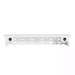 Kirklands Home Shelves|White Carved Floral Wall Shelf