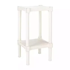 Kirklands Home Accent & End Tables|Carved Pinewood Farmhouse Accent Table White