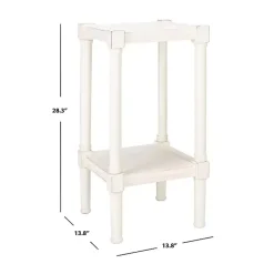 Kirklands Home Accent & End Tables|Carved Pinewood Farmhouse Accent Table White