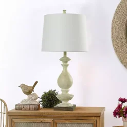 Kirklands Home Table Lamps|Carved Traditional Table Lamp White