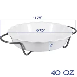 Kirklands Home Bakeware & Cookware|Ceramic Baker and Pie Dish Set with Racks White