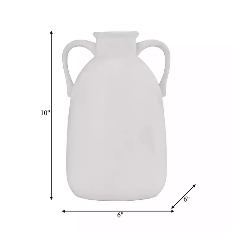 Outlet Ceramic Jug Handles Vase, 10 in. Vases