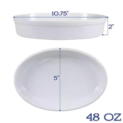 Kirklands Home Bakeware & Cookware|Ceramic Oval Bakers, Set of 2 White