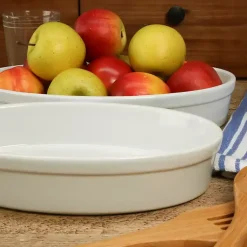 Kirklands Home Bakeware & Cookware|Ceramic Oval Bakers, Set of 2 White