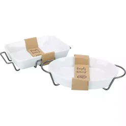 Kirklands Home Bakeware & Cookware|Ceramic 2-pc. Baker Set with Racks White