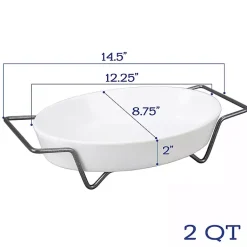 Kirklands Home Bakeware & Cookware|Ceramic 2-pc. Baker Set with Racks White