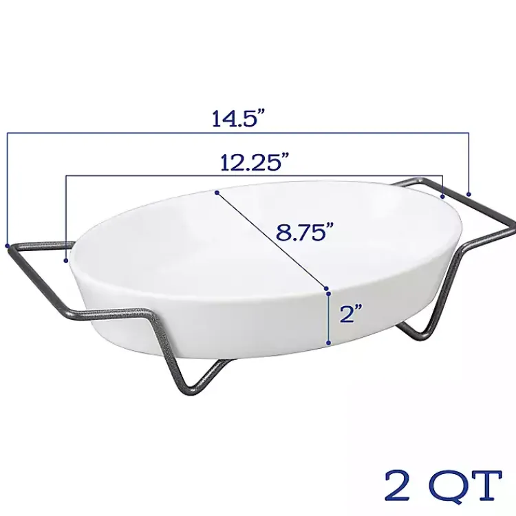 Kirklands Home Bakeware & Cookware|Ceramic 2-pc. Baker Set with Racks White