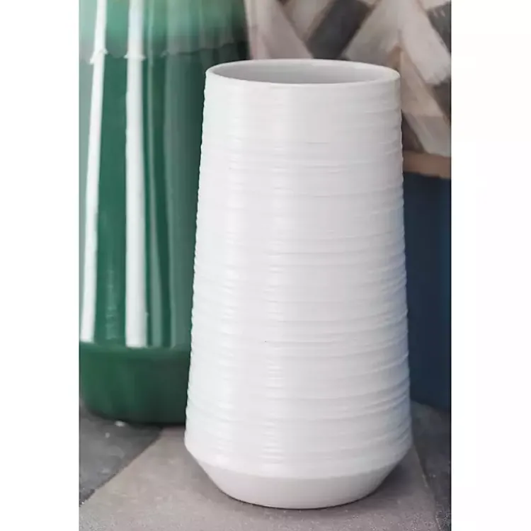 Hot Ceramic Ribbed Vase, 12 in. Vases