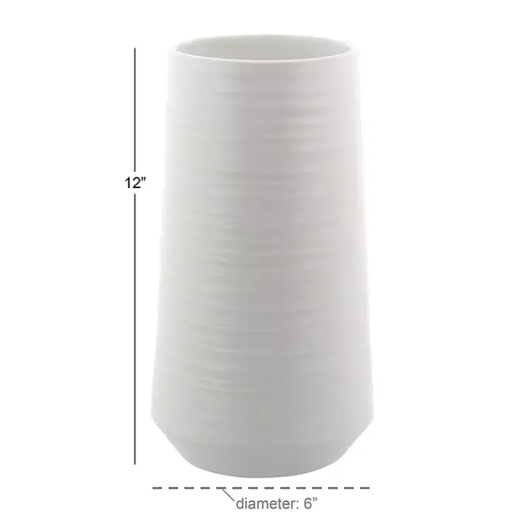 Hot Ceramic Ribbed Vase, 12 in. Vases