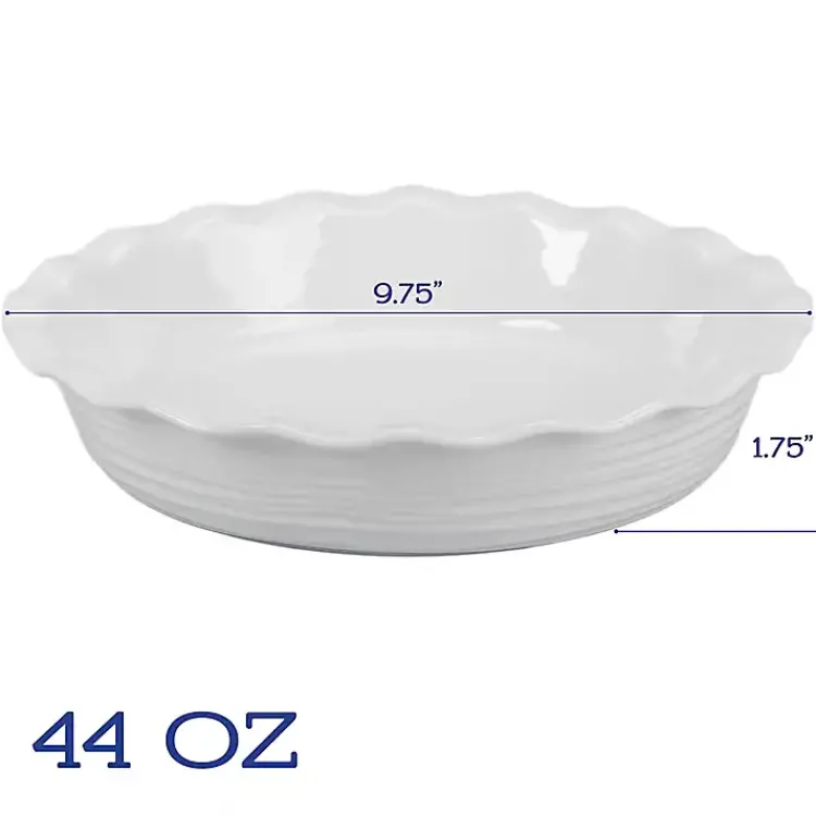Kirklands Home Bakeware & Cookware|Ceramic Scalloped Pie Dish White