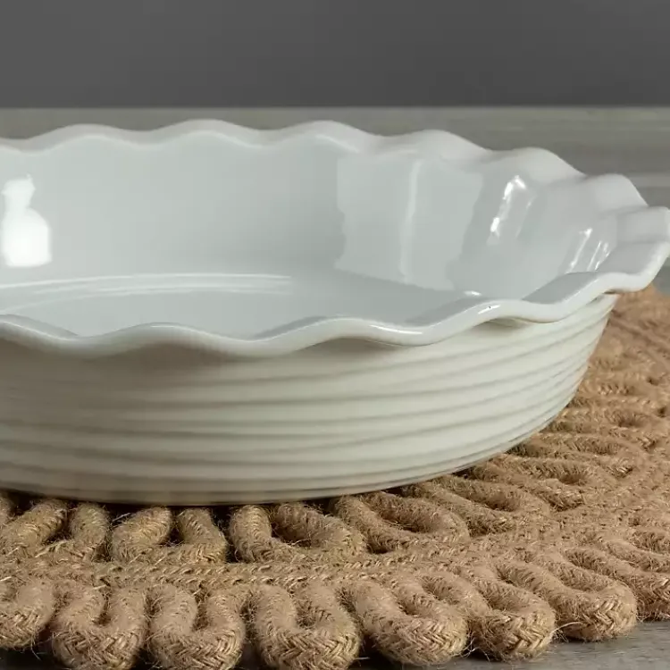 Kirklands Home Bakeware & Cookware|Ceramic Scalloped Pie Dish White