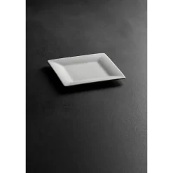 Kirklands Home Dinnerware|Ceramic Square Appetizer Plates, Set of 6 White