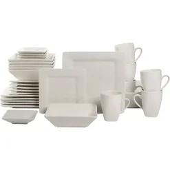 Kirklands Home Dinnerware|Ceramic Square 40-pc. Dinnerware Set White